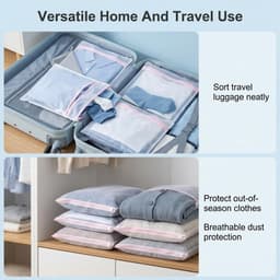 Wasnet voor wasmachine - 3 stuks, 60 x 60 cm, fijnmazig waszak voor delicate kleding, blouses en beddengoed, ideaal voor reisopslag en bescherming tijdens het wassen — thumbnail 2