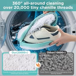 Waszakken, wasmachine, upgrade waszak, schoenen, 360° super reinigingskracht met verborgen ritssluiting, schoenenzak wasmachine voor sneakers, gymschoenen enz., wit — thumbnail 3