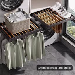 Uittrekbaar Droogrek - Kast Organizer - Ruimte Besparen - Verstelbare Lengte - 44-54 cm Diep - Aluminium — thumbnail 5