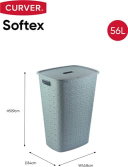 Curver Softex Wasmand met Deksel 56L + Wasmand 45L - Blauw — thumbnail 2