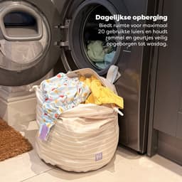 Waterdichte waszak voor thuis – Grote herbruikbare opbergzak voor luiers, biedt plaats aan 20 stoffen luiers, lekvrij en wasbaar — thumbnail 4
