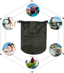 Dry Bag Ultra Lichtgewicht Dry Sacks Outdoor Sporttas Opbergtas voor Strand Varen Zwemmen Camping Wandelen(50L-Militair Groen) — thumbnail 2