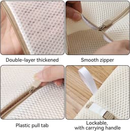 4 multifunctionele mini-geurparelzakken voor wasgoed, 12 x 12 cm grote driehoekige netzakken voor waskralen, zeep, haaraccessoires, reisopslag, 4 kleuren — thumbnail 3