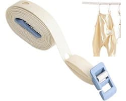 Reiskledinglijn - Waslijn Touw - Kleding Drogen - 34 Ophangpunten - 3.5 Meter - Crèmekleurig