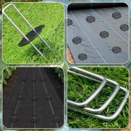 Onkruidvlieshaken Set - Zilver - 150 mm - Verzinkte U-vormige Tuinharingen - Voor Tuin en Camping — thumbnail 2