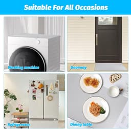Wasmachinehoes - 60*60 cm - Wasmachine Beschermer - Antislip beschermhoes - Wasmachine Droger Mat - Vloerbeschermmat - Wasmachine Overtrek - Wasmachine Coating - mat - voor wasmachine, droger, keuken, badkamer en campers - grijs — thumbnail 3