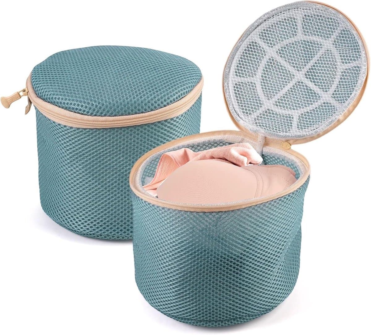 2 Stuks Waszakken voor de Wasmachine, 15 x 15 cm Ondergoed Waszak met Verborgen Rits, Herbruikbaar voor Bh's, Sokken en Reizen — afbeelding 1