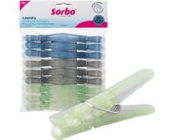 Sorbo Wasknijpers 36 Stuks - Extra Sterke Kunststof Wasknijpers met 7-Spiraal voor Waslijn - Knijpers