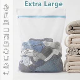 Set van 2 extra grote waszakken, 60 x 80 cm, duurzaam wasnet voor delicate kleding, gordijnen en beddengoed — thumbnail 4