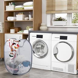 SnelShoppen - Vouwbare Wasmand, Pop Up Wasmand met Handvatten, Grote Vouwbare Wasmand, Opbergmand voor Vuile Kleding, Teddy Organiser Bins voor Slaapk — thumbnail 2