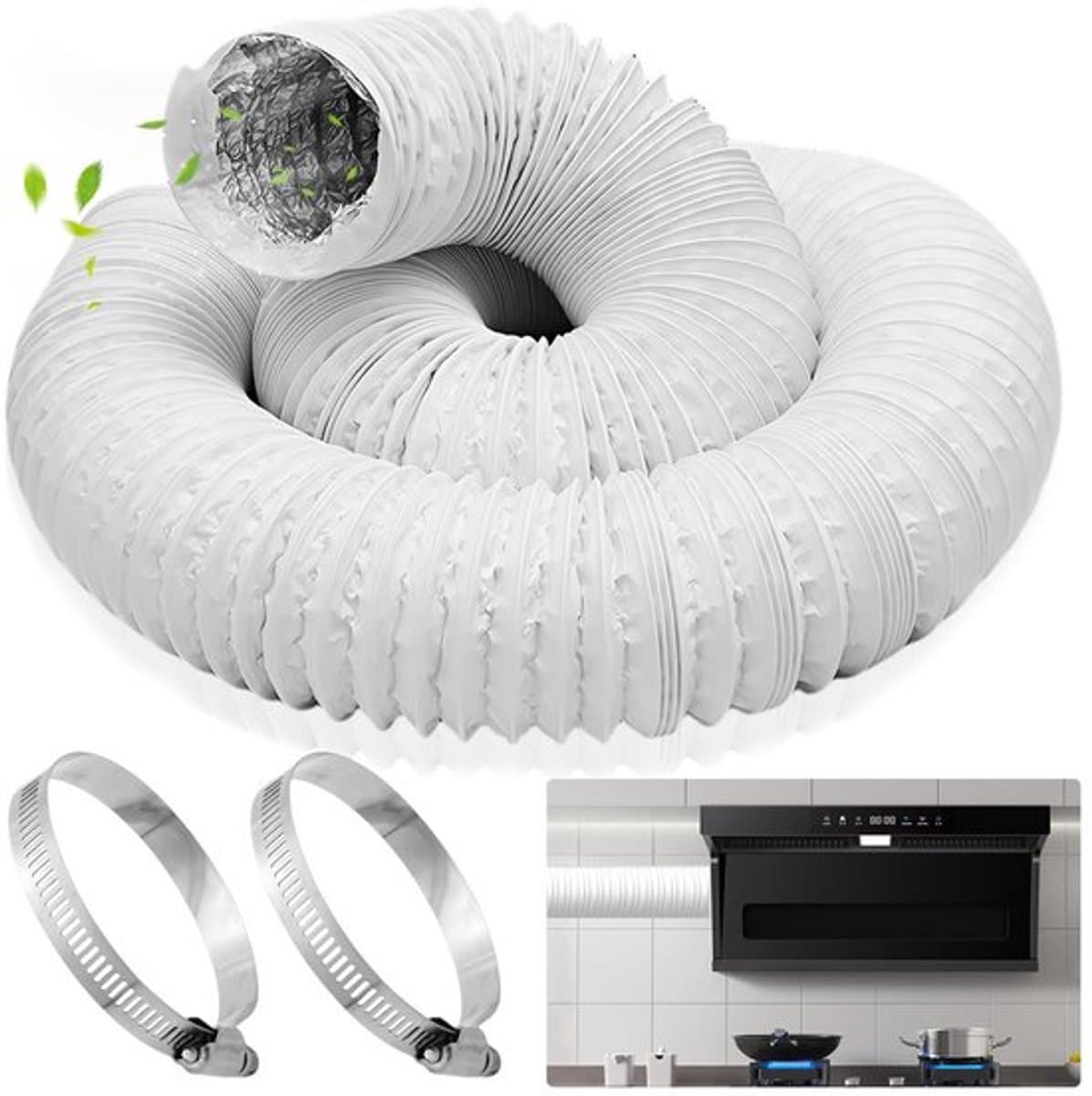 Afvoerslang Ø 150 mm lengte 6 m flexibel pvc aluminium buis airconditioning ventilatieslang flexibele slang aluminium voor mobiele airconditioning wasdroger afzuigkap droger — afbeelding 1