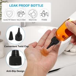 Plastic Applicator Fles, 6 stuks 3.4 oz (100 ml) Lekvrije Hervulbare Lege Dispenser Container Knijp Fles met Twist Top Cap voor Haar Inkt Vloeibare Sauzen, Helder — thumbnail 3