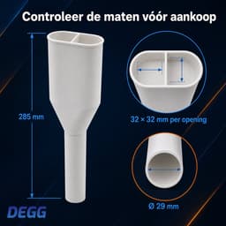 DEGG® Duo Afvoerpijp – Wasmachine en Droger op 1 Afvoer – Wit – Splitter — thumbnail 4