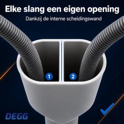 DEGG® Duo Afvoerpijp – Wasmachine en Droger op 1 Afvoer – Wit – Splitter — thumbnail 5