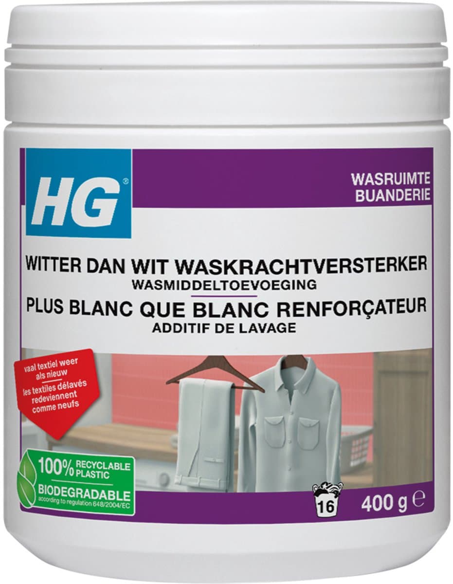 HG witter dan wit waskrachtversterker wasmiddeltoevoeging 400gr — afbeelding 1