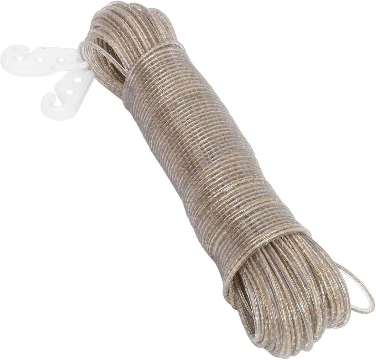 Waslijn voor buiten - Touw voor drogen - Kleding drogen - Stalen kern - 50 meter - Transparant — afbeelding 1