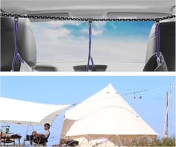 Waslijn voor reizen - Droogtouw camping - Buitenwas drogen - Winddicht en antislip - 3.5 meter - Camouflage — thumbnail 5