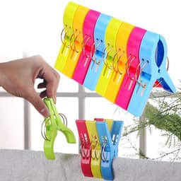 Dailygoods- Handdoekklemmen 8 stuks - Windbestendige Klemmen - Antislip Clips — thumbnail 2