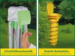 Droogmolen Aluminium - Wasdroger Buiten - Kleding Drogen - Automatische Klemming - 2.1 Meter Spanwijdte - Grijs — thumbnail 3