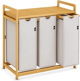 TYR® Wasmand - Wassorteerder - Wasmand 3 Vakken - Lichtgrijs - 81cm x 42cm x 80cm — thumbnail 1