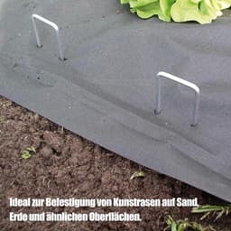 U-vormige grondankers, 50 stuks, RVS bodemanker voor kunstgras, netten en weefsels, 3 x 40 x 150 mm, duurzaam en weerbestendig — thumbnail 5