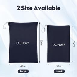 Waszak Set van 2 - Waterdichte Reiswaszakken - Opvouwbare Vuile Waszak - 45 x 60 cm / 35 x 55 cm - Handig voor Onderweg - Ruimtebesparend Ontwerp - Waszakken — thumbnail 5