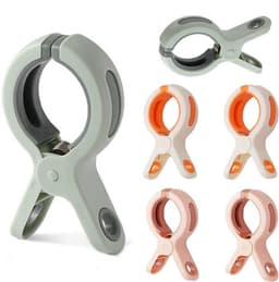 Knijpers Jumbo Formaat - Handdoekclips Winddicht - Handdoekklemmen Strandstoelen - Antislip Rubberen Afdichtingen - 6 Stuks - Geschikt voor Beddengoed en Wasgoed — thumbnail 1