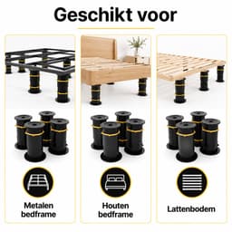 JustValue verstelbare steunpoten - set van 4 - 21,3 tot 33 cm - voor meubels en apparaten - zwart — thumbnail 2