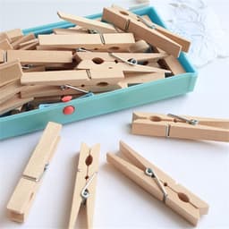 Wasknijpers Hout - Decoratieve Klemmen - Foto's Ophangen - Duurzaam Berkenhout - 20 Stuks 72cm - Natuurlijk — thumbnail 5