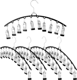 Pack van 5 sokken droogrek met roestvrijstalen hangers en 10 antislip clips - Ruimtebesparend voor sokken, ondergoed, hoeden en sjaals — thumbnail 1