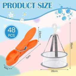 Wasknijpers Set met Mand - Kunststof - Windbestendig en Kleurig - Antislip Ontwerp - Voor Kleding en Huishoudelijk Gebruik — thumbnail 5