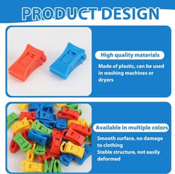 SnelShoppen - Pack van 36 Sokclips voor Wasmachine en Droger, Hoge Kwaliteit Clips voor Dikke Sokken met Robuuste Haken, Multi-Kleurige Organisatie en — thumbnail 5