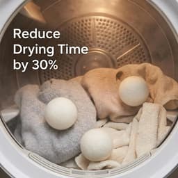 SnelShoppen - 12 Wasballen voor Wasdroger en Wasmachine - Herbruikbare Schapenwol Droogballen - Duurzaam, Zacht en Efficiënt voor Thuis - Verminder Dr — thumbnail 4