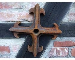 Muuranker Kruis - Wandornament Ornament - Historische Gevel - Ambachtelijk Gemaakt - 32x32 cm - Gietijzer