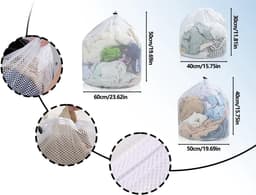 SnelShoppen - 3 Stuks Wasnetten Set voor Wasmachine - Coarse Mesh waszakken, Herbruikbaar, 30x40, 40x50, 50x60 cm, Perfect voor Kleding, Delicate Was, — thumbnail 5