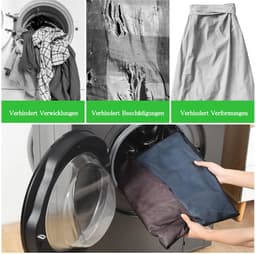 Set van 2 waszakken voor de wasmachine, 30x40 cm, zwart met rits — thumbnail 5