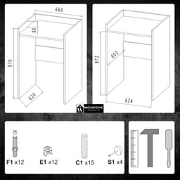 Wasmachine Kast - Ombouw Meubel - Badkamer Organisatie - Geluiddempend Ontwerp - 66x97x62 cm - Mat Wit — thumbnail 2