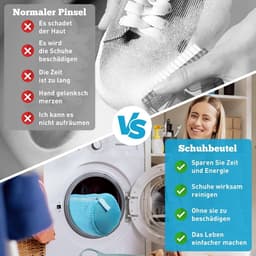 Schoenwaszak voor de wasmachine met verborgen rits, ideaal voor het reinigen van schoenen, blauw en duurzaam — thumbnail 2