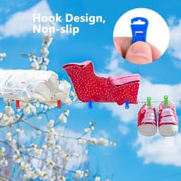 Set van 80 sokkenclips voor wasmachine en droger, kleurrijke sokkenclips, antislip sokkenclips met haken, sokkenhouders, sokkenwasorganizer, sokkensorteerder — thumbnail 4