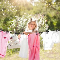 Dailygoods- Waslijn Draagbaar - Elastisch - Oprolbaar - 12 Klemmen — thumbnail 4