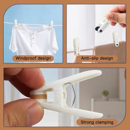 Wasknijpers, winddichte wasknijpers, plastic handdoekklemmen met antislip siliconen handdoekclip voor T-shirts, sokken, handdoek (24) — thumbnail 3