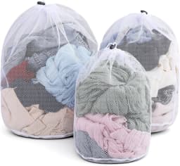 Waszakken, wasnet voor wasmachine, mesh, waszak, waszak, wasmachine met trekkoord, waszak, vervorming en vouwen van kleding te voorkomen, beschermt kleding, 30 x 40, 40 x 50, 50 x 60 cm — thumbnail 1