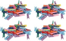 Mini Wasknijpers - Houten Knijpers - Foto's Ophangen - Levendige Kleuren - 200 stuks - Gekleurd — thumbnail 1