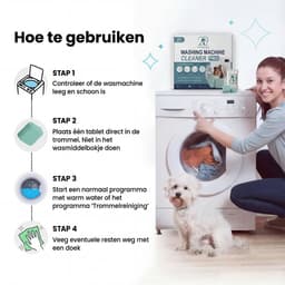 Pet sanify Wasmachine Reinigingstabletten - Verwijdert dierenhaar, bacteriën en geurtjes - Washing Machine Cleaner - 24 tabletten — thumbnail 5