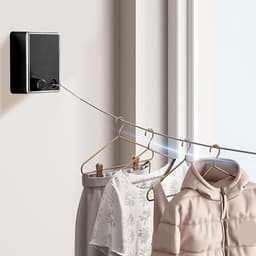 Uittrekbare Waslijn - Droogkoord Verstelbaar - Kleding Drogen - Roestvrij Staal ABS - 4.2 Meter - Zwart — thumbnail 4