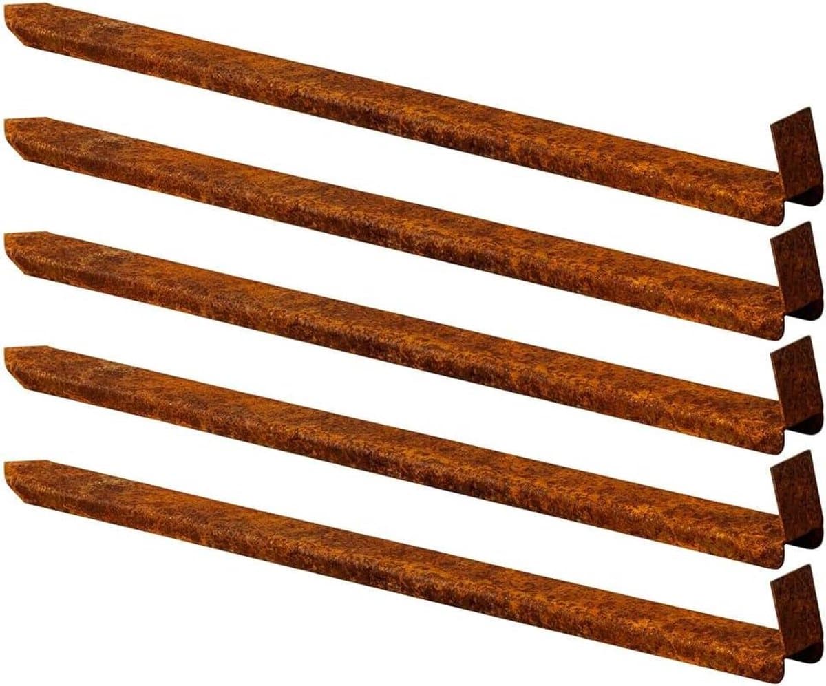 Grondankers Cortenstaal - Tuinankers Gazonrand - Tuin Afbakenen - Wortelblokkering Flexibel - 45 cm - Roestbruin — afbeelding 1
