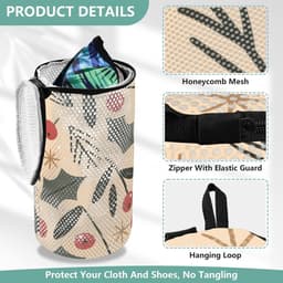 Schoen Wasmachine Tassen - Sneaker Waszakken - Schoenen Wassen - Honingraat Gaasstof - 2 stuks - Bloemen Patroon — thumbnail 3