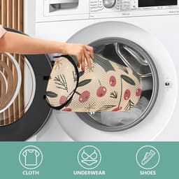 Schoen Wasmachine Tassen - Sneaker Waszakken - Schoenen Wassen - Honingraat Gaasstof - 2 stuks - Bloemen Patroon — thumbnail 2