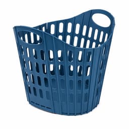 Opvouwbare Wasmand Blauw - 18 Liter - Inklapbare Kunststof Wasmand met Handgrepen - Ventilerend en Ruimtebesparend - Ophangbare Wasgoedmand — thumbnail 4