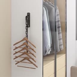YAGXIG Wandkledingrek - Opvouwbaar - Kledinghanger voor aan de muur - Wasgoedhaak voor de badkamer - Wandkledingrek voor binnen - Geschikt voor kleine ruimtes - Matzwart — thumbnail 5